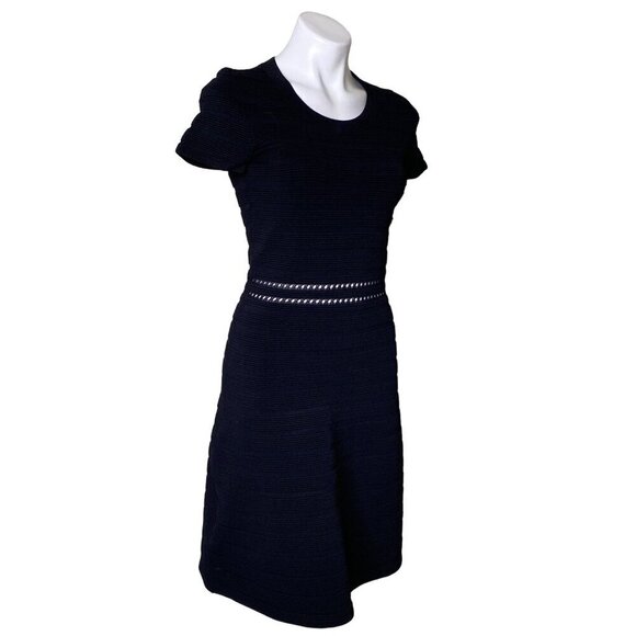 MICHAEL Michael Kors Black Fit & Flare Dress, Ribbed Cut-Out Women's Size S - Picture 4 of 11